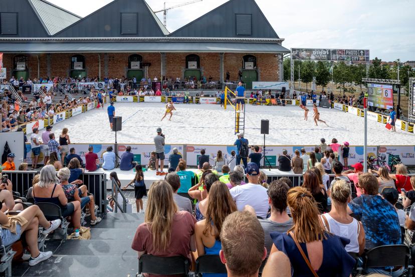 Illustration picture shows the finals of the Belgian championships beach volleyball, Sunday 15 August 2021 in Brussels. BELGA PHOTO HATIM KAGHAT