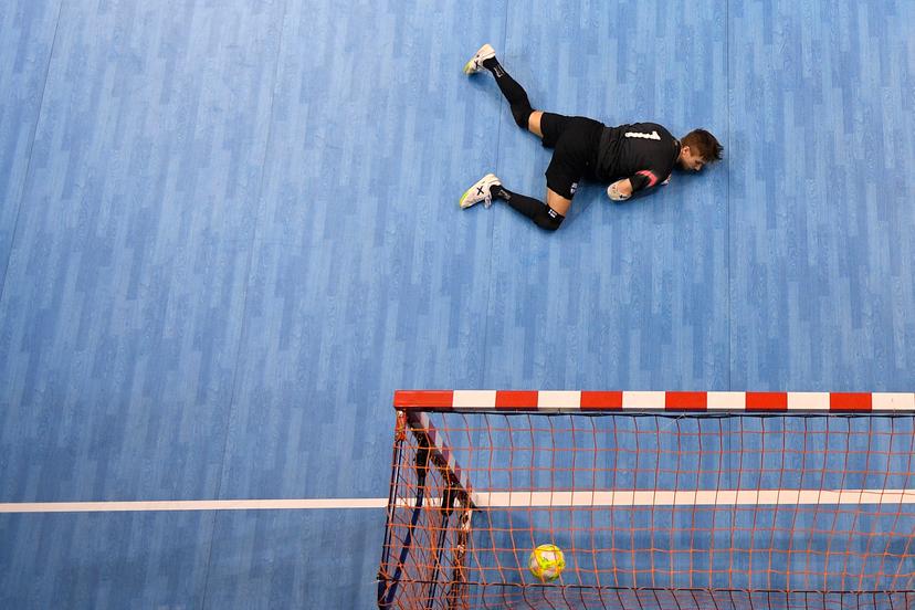 Illustration picture shows the 1-0 goal during a qualification game for the Euro 2022 in the group 7 between Belgium and Finland in the Country Hall in Angleur, Liege, Thursday 28 January 2021. BELGA PHOTO YORICK JANSENS