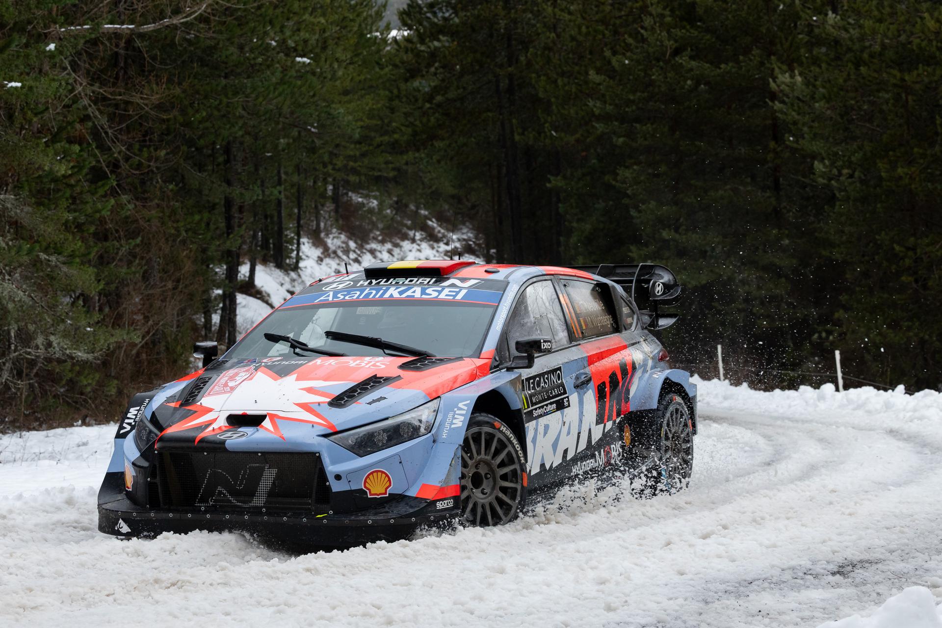ATTENTION EDITORS - HAND OUT PICTURES - EDITORIAL USE ONLY - MANDATORY CREDIT: 'HYUNDAI MOTORSPORT'  Hand out picture released by Eric Dupain shows Thierry Neuville during stage 2 of the Monte-Carlo rally race in France, on Friday 23 January 2026.  *** Belga and Belga Editorial Board decline all responsibility regarding the content of this picture. *** PHOTO HAND OUT - HYUNDAI MOTORSPORT
