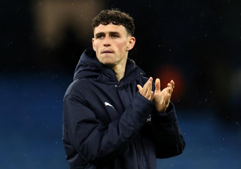 Manchester City's English midfielder #47 Phil Foden applauds the fans following the English Premier League football match between Manchester City and Crystal Palace at the Etihad Stadium in Manchester, north west England, on May 13, 2026.  Darren Staples / AFP