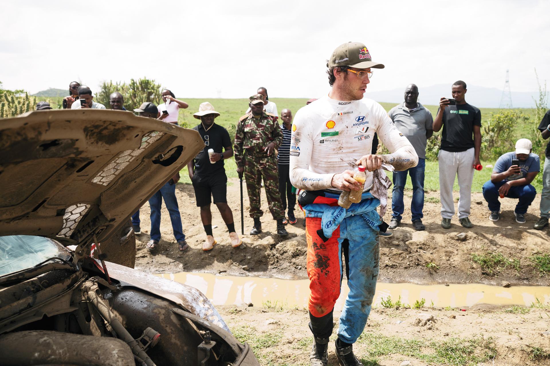 ATTENTION EDITORS - HANDOUT PICTURES - EDITORIAL USE ONLY - MANDATORY CREDIT 'HYUNDAI MOTORSPORT'   This handout picture distributed on Saturday 14 March 2026 by Hyundai Motorsport shows Thierry Neuville and Martijn Wydaeghe during stage 3 of the Safari Rally, stage 3 of the WRC 2026, in Naivasha, Kenya.   Belga and Belga editorial board decline all responsability regarding the content of this picture. PHOTO HANDOUT HYUNDAI MOTORSPORT/ ROMAIN THUILLIER