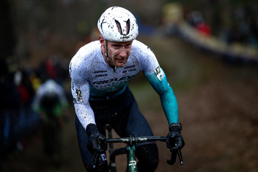 Belgian Daan Soete pictured in action during the men's elite race of the 'GP Sven Nys' cyclocross cycling event on Thursday 01 January 2026 in Baal, stage 6/8 in the X2O Badkamers 'Trofee Veldrijden' competition. BELGA PHOTO DAVID PINTENS