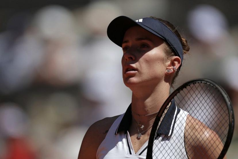 Ukraine's Elina Svitolina looks on as she plays against Spain's Kaitlin Quevedo during their women's singles match on day 4 of the French Open tennis tournament on Court Philippe-Chatrier at the Roland-Garros Complex in Paris on May 27, 2026.  Thomas SAMSON / AFP