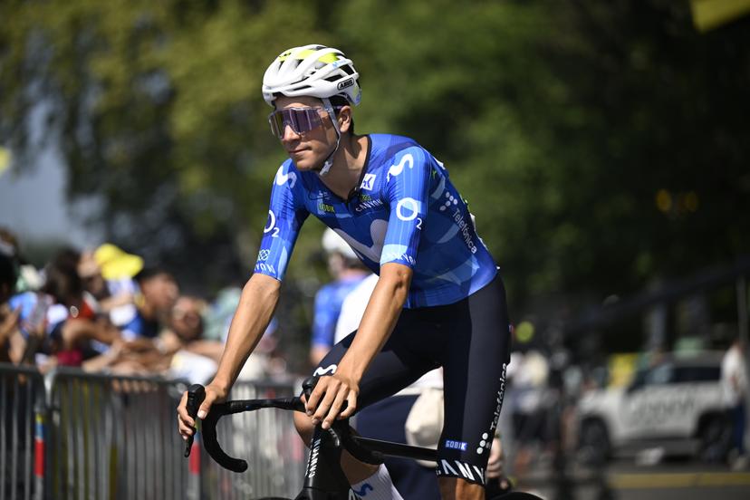 Belgian Cian Uijtdebroeks of Movistar Team pictured at the start of stage 6 of the 2026 Tour de France cycling race, a stage of 186 km from Pau to Gavarnie-Gedre, on Thursday 09 July 2026. The 113th edition of the Tour de France starts on Saturday 4 July in Barcelona, Spain, and will finish in Paris, France on the 26th of July. BELGA PHOTO JASPER JACOBS