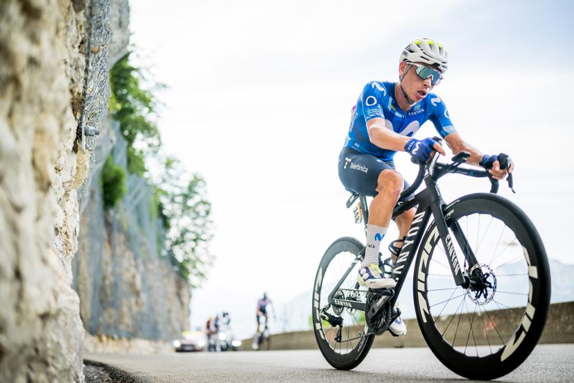 Colombian Einer Augusto Rubio of Movistar Team pictured in action during stage 15 of the 2026 Tour de France cycling race, a stage of 184km from Champagnole to Plateau de Solaison, on Sunday 19 July 2026. The 113th edition of the Tour de France starts on Saturday 4 July in Barcelona, Spain, and will finish in Paris, France on the 26th of July. BELGA PHOTO JASPER JACOBS