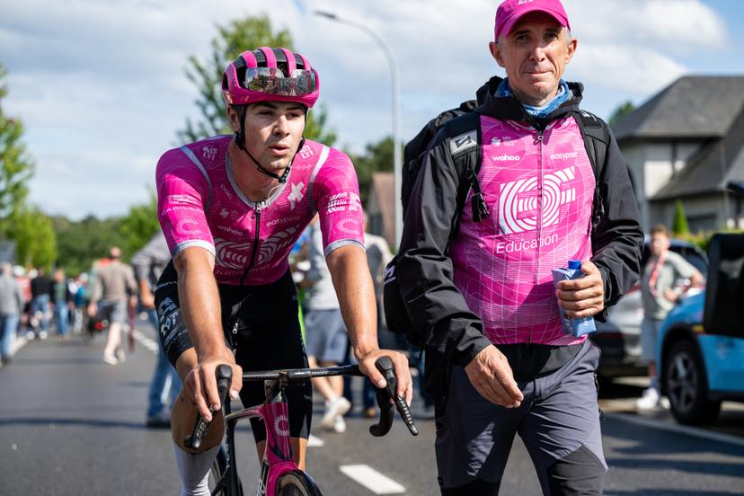 British Noah Hobbs of EF Education-EasyPost pictured after the 'Heistse Pijl' cycling race, Saturday 06 June 2026 in Heist-Op-Den-Berg. BELGA PHOTO DAVID PINTENS