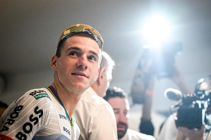 Belgian Remco Evenepoel of Red Bull-BORA-hansgrohe pictured before the 'Natourcriterium Aalst' cycling event, Monday 27 July 2026 in Aalst. The traditional 'criteriums' are local showcases for which mainly cyclists who rode the Tour de France are invited. BELGA PHOTO ELIAS ROM