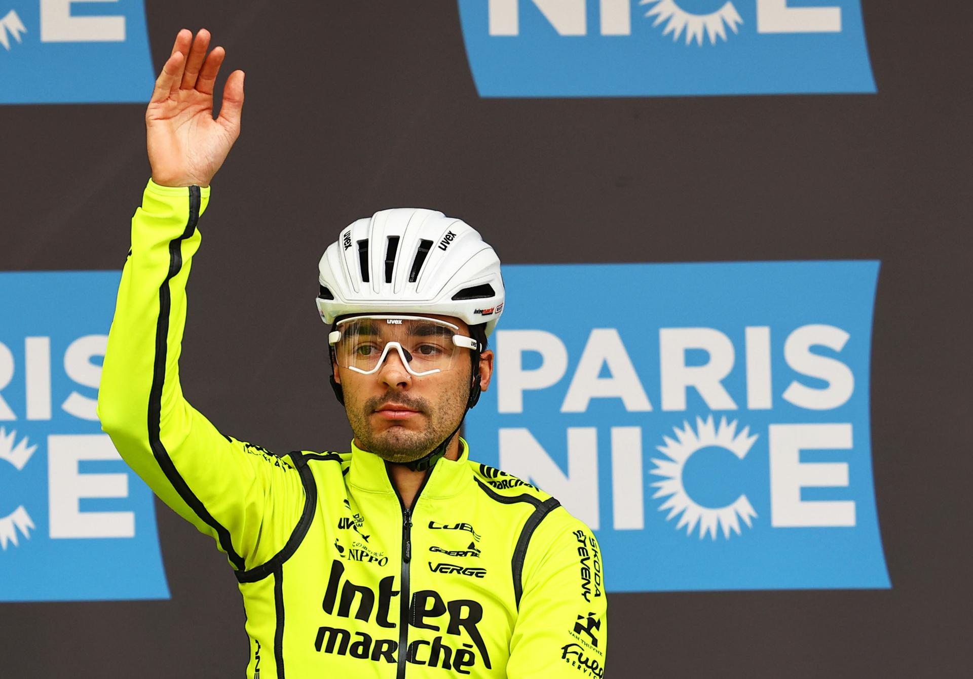 Belgian Kobe Goossens of Intermarche-Wanty pictured at the start of stage four of the 83th edition of the Paris-Nice cycling race, 163,4km from Vichy to La Loge des Gardes, France, Wednesday 12 March 2025. BELGA PHOTO DAVID PINTENS