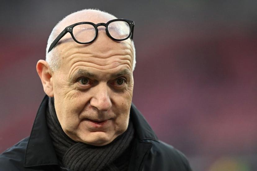 German Football Association (DFB) President Bernd Neuendorf looks on prior to the international friendly football match between Germany and Ghana at the MHP Arena in Stuttgart, southwestern Germany on March 30, 2026.  THOMAS KIENZLE / AFP