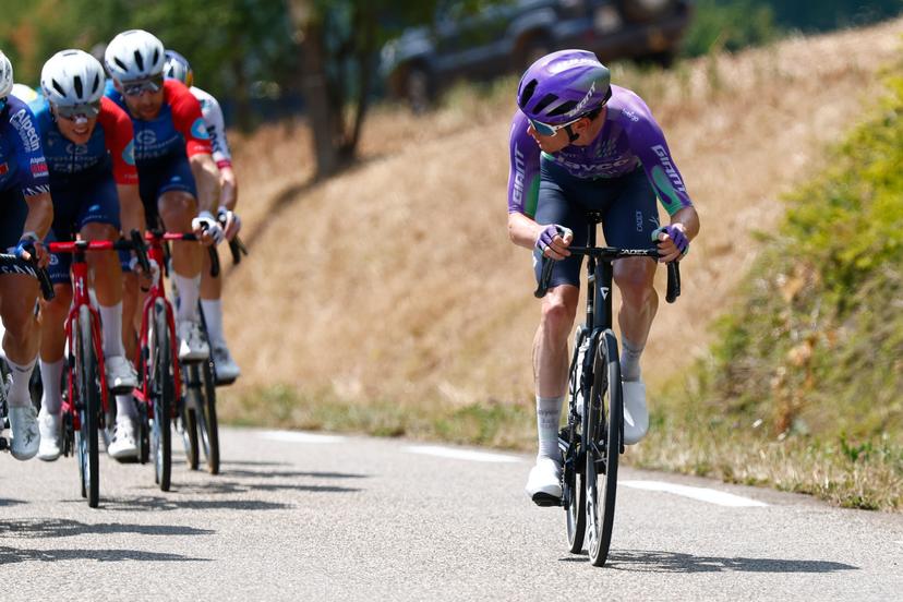 Swiss Mauro Schmid of Team Jayco AlUla pictured in action during stage 13 of the 2026 Tour de France cycling race, a stage of 205km from Dole to Belfort, on Friday 17 July 2026. The 113th edition of the Tour de France starts on Saturday 4 July in Barcelona, Spain, and will finish in Paris, France on the 26th of July. BELGA PHOTO POOL LUCA BETTINI