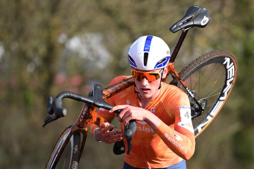 Dutch Keije Solen pictured in action during the U23 men race at the UCI Cyclocross World Championships, on Saturday 31 January 2026, in Hulst, The Netherlands. BELGA PHOTO DAVID PINTENS
