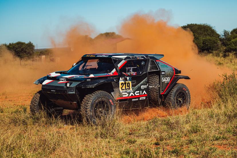 ATTENTION EDITORS - HAND OUT PICTURES - EDITORIAL USE ONLY - MANDATORY CREDIT 'DACIA SANDRIDERS'  This handout picture, distributed by Eric Dupain, shows  Sebastien Loeb and Fabian Lurquin in action during the South African Safari Rally in Sun City, South Africa, on Friday 23 May 2025.  BELGA PHOTO HANDOUT DACIA SANDRIDERS