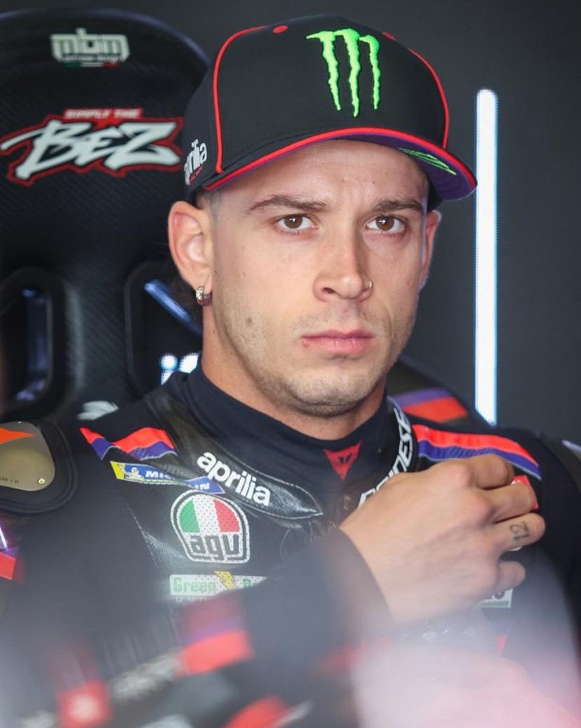 Team Aprilia Racing's Marco Bezzecchi prepares for the first practice session at the Sachsenring race circuit prior to the MotoGP Grand Prix of Germany in Hohenstein-Ernstthal, eastern Germany, on July 10, 2026.  Ronny HARTMANN / AFP