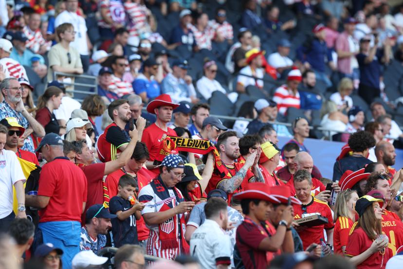 Belgium's fans and supporters pictured ahead of a soccer game between the USA and Belgian national team Red Devils, on Monday 06 July 2026, at the Seattle Field, in Seattle, a 1/8 finals game in the FIFA World Cup 2026. BELGA PHOTO BRUNO FAHY