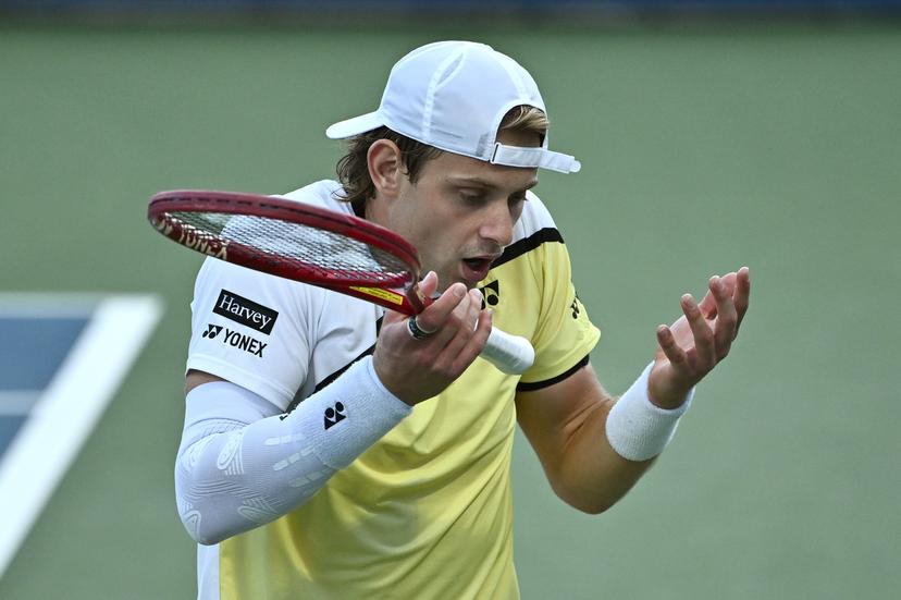 Zizou Bergs of Belgium reacts as he plays against Botic Van De Zandschulp of the Netherlands during the Men's singles Round 3 of the 2026 US Open Tennis Championship, USTA Billie Jean King National Tennis Center in Flushing Meadow-Corona Park, in the Queens borough of New York, NY, September 5, 2026. (Photo by Anthony Behar/Sipa USA) BELGA PHOTO BENELUX ONLY