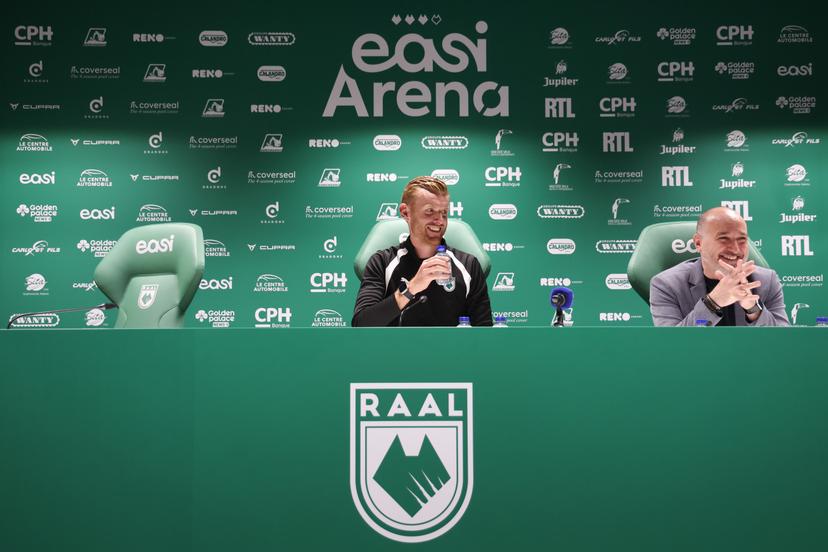 RAAL's head coach Edward Still pictured during a press conference of Belgian first division soccer team RAAL La Louviere, on Wednesday 01 July 2026 in La Louviere, on the upcoming 2026-2027 Belgian first division soccer season. BELGA PHOTO VIRGINIE LEFOUR