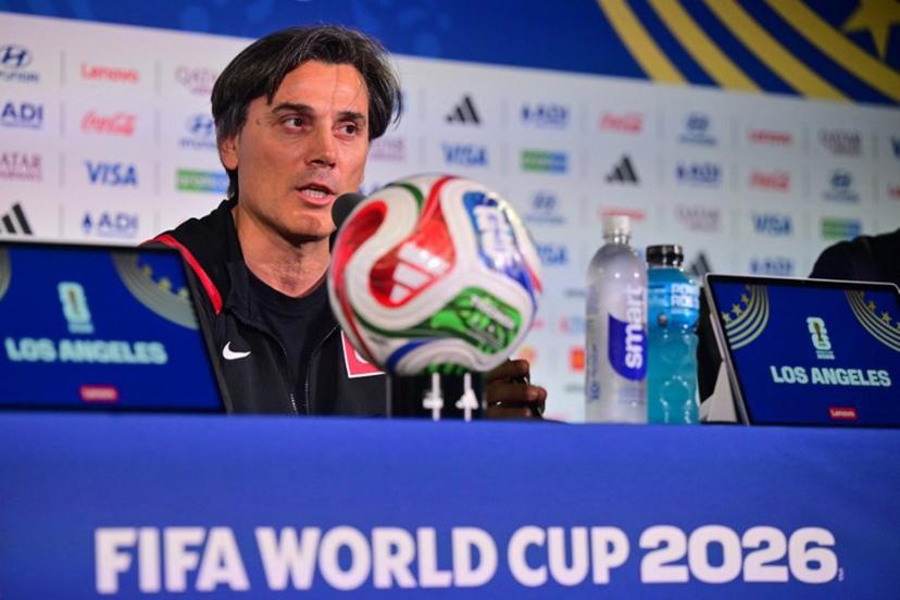 Turkey's Italian head coach Vincenzo Montella gives an MD-1 press conference at the Los Angeles Stadium in Inglewood, on June 24, 2026, on the eve of the 2026 World Cup Group D football match between Turkey and USA.  Frederic J. Brown / AFP