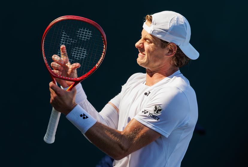 Belgian Zizou Bergs looks dejected during a tennis match between Belgian Bergs and British Fery, in the third round of the Men's singles at the Wimbledon grand slam tennis tournament in London, Britain, Saturday 04 July 2026. BELGA PHOTO BENOIT DOPPAGNE