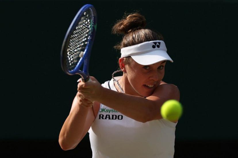 Czech Republic's Linda Noskova returns to Ukraine's Marta Kostyuk during their women's singles semi-final tennis match on the eleventh day of the 2026 Wimbledon Championships at The All England Lawn Tennis and Croquet Club in Wimbledon, southwest London, on July 9, 2026.  Adrian Dennis / AFP