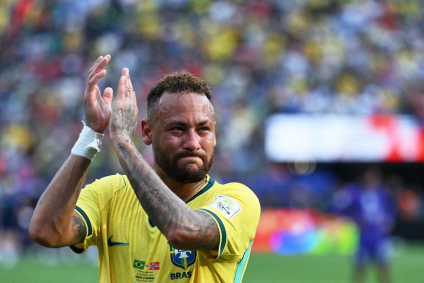 Brazil's forward #10 Neymar reacts after losing the 2026 World Cup round of 16 football match between Brazil and Norway at the New York/New Jersey Stadium in East Rutherford on July 5, 2026.   ANGELA WEISS / AFP