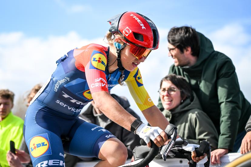 Belgian Fleur Moors of Lidl-Trek pictured at the Paterberg during the women's race of the 'Ronde van Vlaanderen/ Tour des Flandres/ Tour of Flanders' UCI WorldTour one day cycling race, 164,1 km with start and finish in Oudenaarde, Sunday 05 April 2026. BELGA PHOTO ELIAS ROM