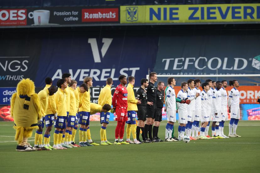 Illustration picture taken during a soccer match between Sint-Truidense VV and KAA Gent, Tuesday 23 April 2024 in Sint-Truiden, on day 5 (out of 10) of the Europe Play-offs of the 2023-2024 'Jupiler Pro League' first division of the Belgian championship. BELGA PHOTO VIRGINIE LEFOUR