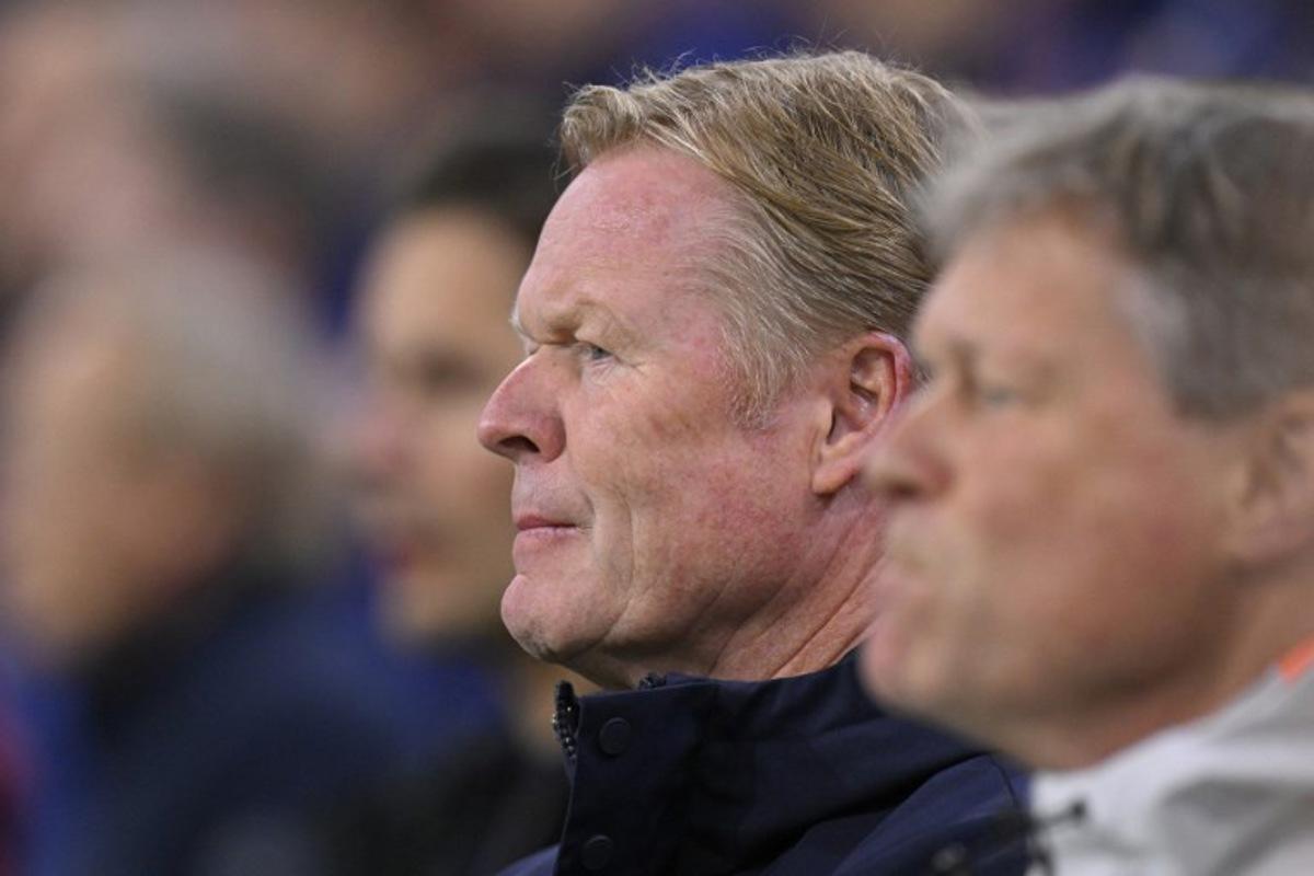Netherlands' coach Ronald Koeman looks on before the start of the friendly football match between the Netherlands and Norway at the Johan Cruijff Arena in Amsterdam on March 27, 2026.   JOHN THYS / AFP