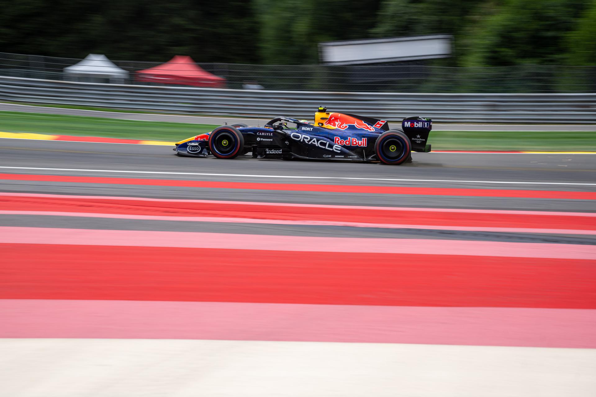Red Bull Racing French rider Isack Hadjar pictured in action during a free practice ahead of the Grand Prix F1 of Belgium race, in Spa-Francorchamps, Thursday 16 July 2026. The Spa-Francorchamps Formula One Grand Prix takes place this weekend, from July 17th to July 19th. BELGA PHOTO JONAS ROOSENS
