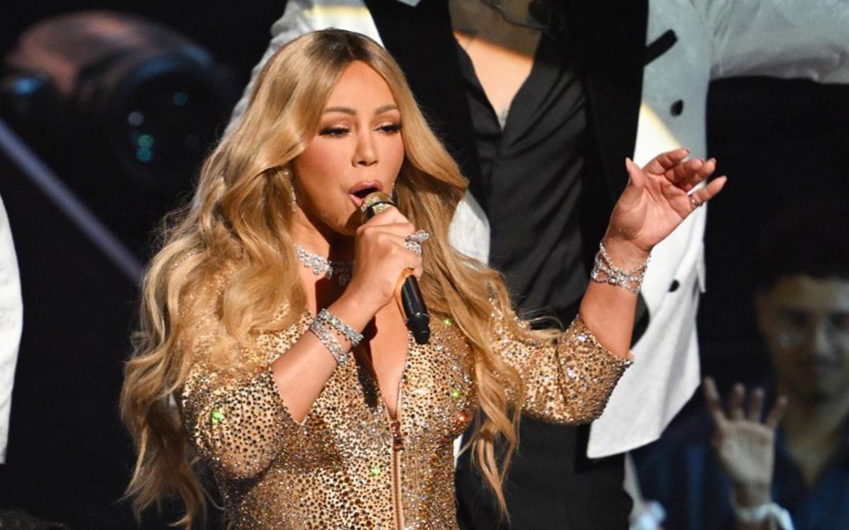 US singer-songwriter Mariah Carey performs on stage during the MTV Video Music Awards at UBS Arena in Elmont, New York, on September 7, 2025.  ANGELA WEISS / AFP