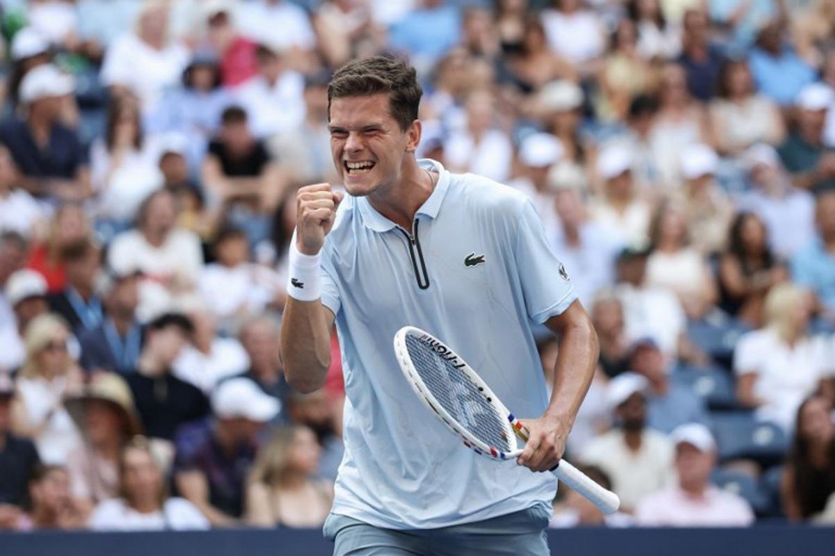 Belgium's Alexander Blockx reacst during his men's singles third round tennis match against Italy's Flavio Cobolli on day seven of the US Open tennis tournament at the USTA Billie Jean King National Tennis Center in New York City on September 5, 2026.  TIMOTHY A. CLARY / AFP