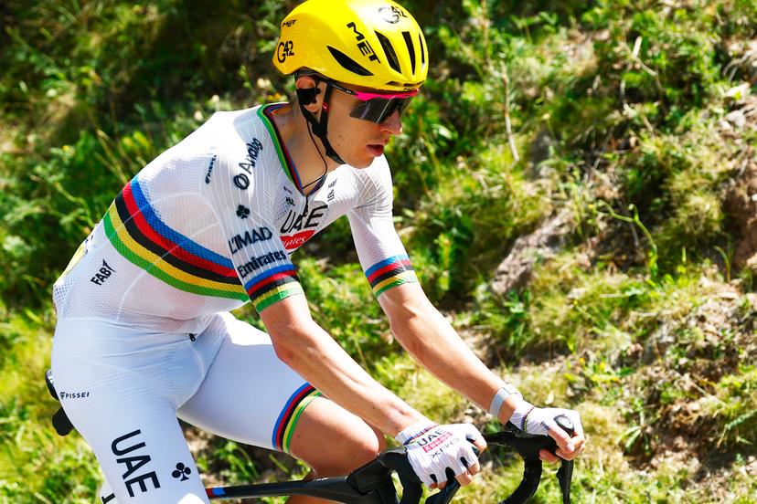Slovenian Tadej Pogacar of UAE Team Emirates XRG pictured in action during stage 3 of the 2026 Tour de France cycling race, a stage of 195,9km from Granollers, Spain, to Les Angles, France, Monday 06 July 2026. The 113th edition of the Tour de France starts on Saturday 4 July in Barcelona, Spain, and will finish in Paris, France on the 26th of July.  BELGA PHOTO POOL LUCA BETTINI