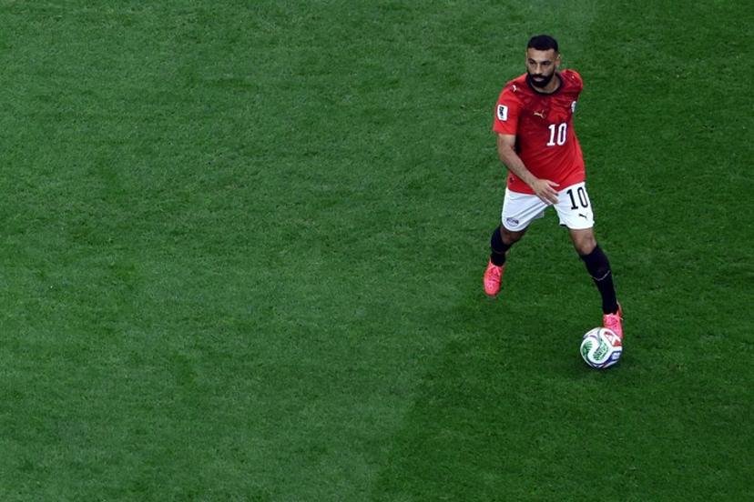Egypt's forward #10 Mohamed Salah runs with the ball during the 2026 World Cup round of 32 football match between Australia and Egypt at the Dallas Stadium in Arlington on July 3, 2026.   Aric Becker / AFP