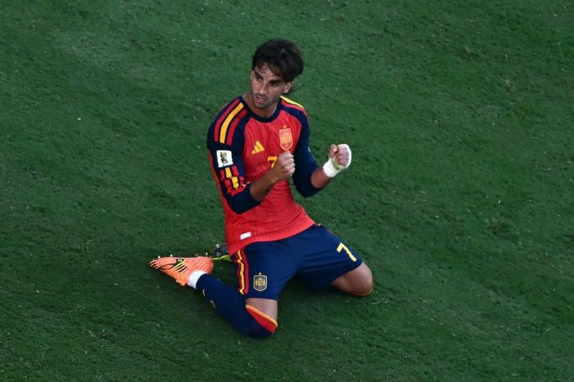 Spain's forward #07 Ferran Torres celebrates after Spain won the 2026 World Cup football tournament final match between Spain and Argentina at the New York/New Jersey Stadium in East Rutherford on July 19, 2026.   Jewel SAMAD / AFP