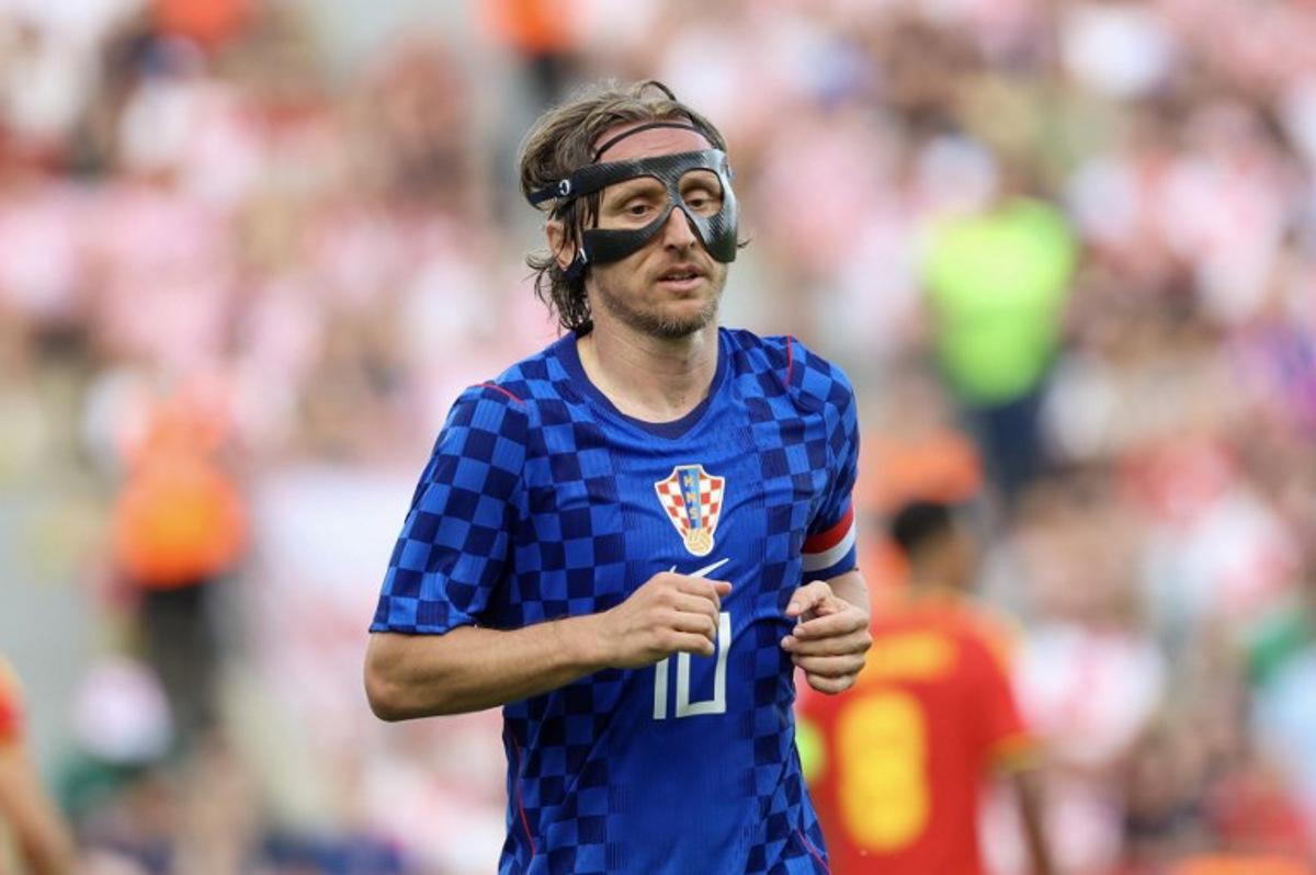 Croatia's midfielder Luka Modric #10 runs during the international friendly football match between Croatia and Belgium ahead of the 2026 FIFA World Cup football tournament at the Rujevica Stadium in Rijeka on June 2, 2026.  MARKO PERKOV / AFP