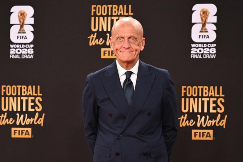 Chairman of the FIFA Referees Committee Pierluigi Collina poses on the red carpet upon arrival to attend the draw for the 2026 FIFA Football World Cup taking place in the US, Canada and Mexico, at the Kennedy Center, in Washington, DC, on December 5, 2025.  Roberto SCHMIDT / AFP