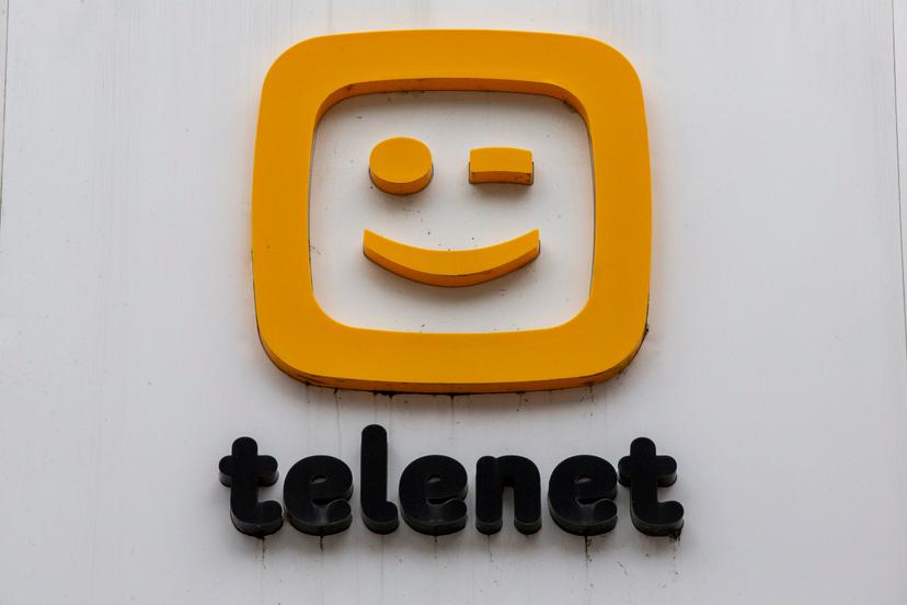 Illustration picture shows the logo of telenet in the Nieuwstraat/ Rue Neuve shopping street in Brussels, Saturday 18 February 2023. BELGA PHOTO NICOLAS MAETERLINCK
