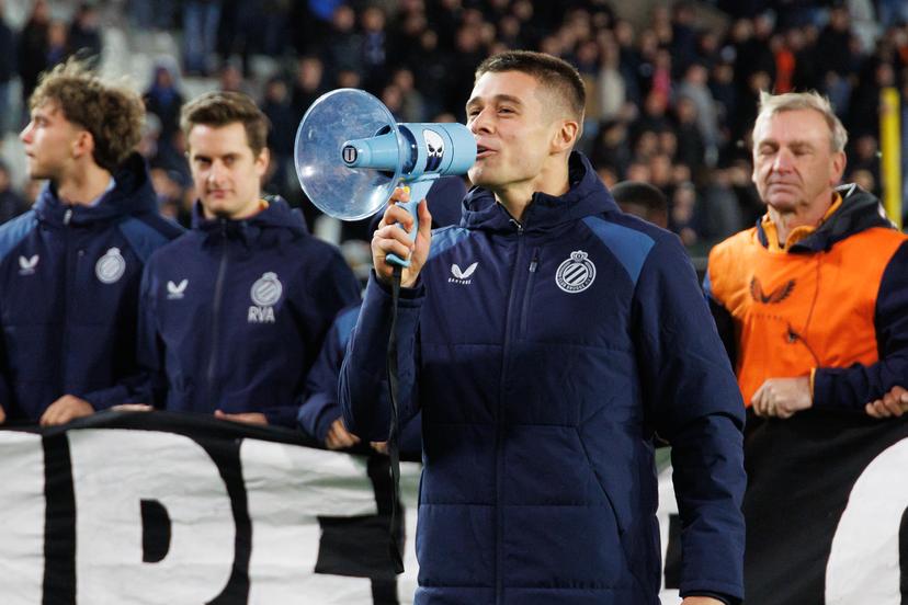 Club's Nicolo Tresoldi celebrates after winning a soccer match between Club Brugge and Sint-Truidense VV , Sunday 25 October 2026 in Brugge, on day 9 of the 2026-2027 'Jupiler Pro League' first division of the Belgian championship. BELGA PHOTO KURT DESPLENTER