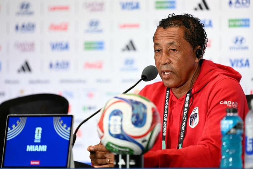 Cape Verde's head coach Bubista gives an MD-1 press conference at the Miami Stadium in Miami Gardens on July 2, 2026, on the eve of the 2026 World Cup round of 32 football match between Argentina and Cape Verde. CHANDAN KHANNA / AFP