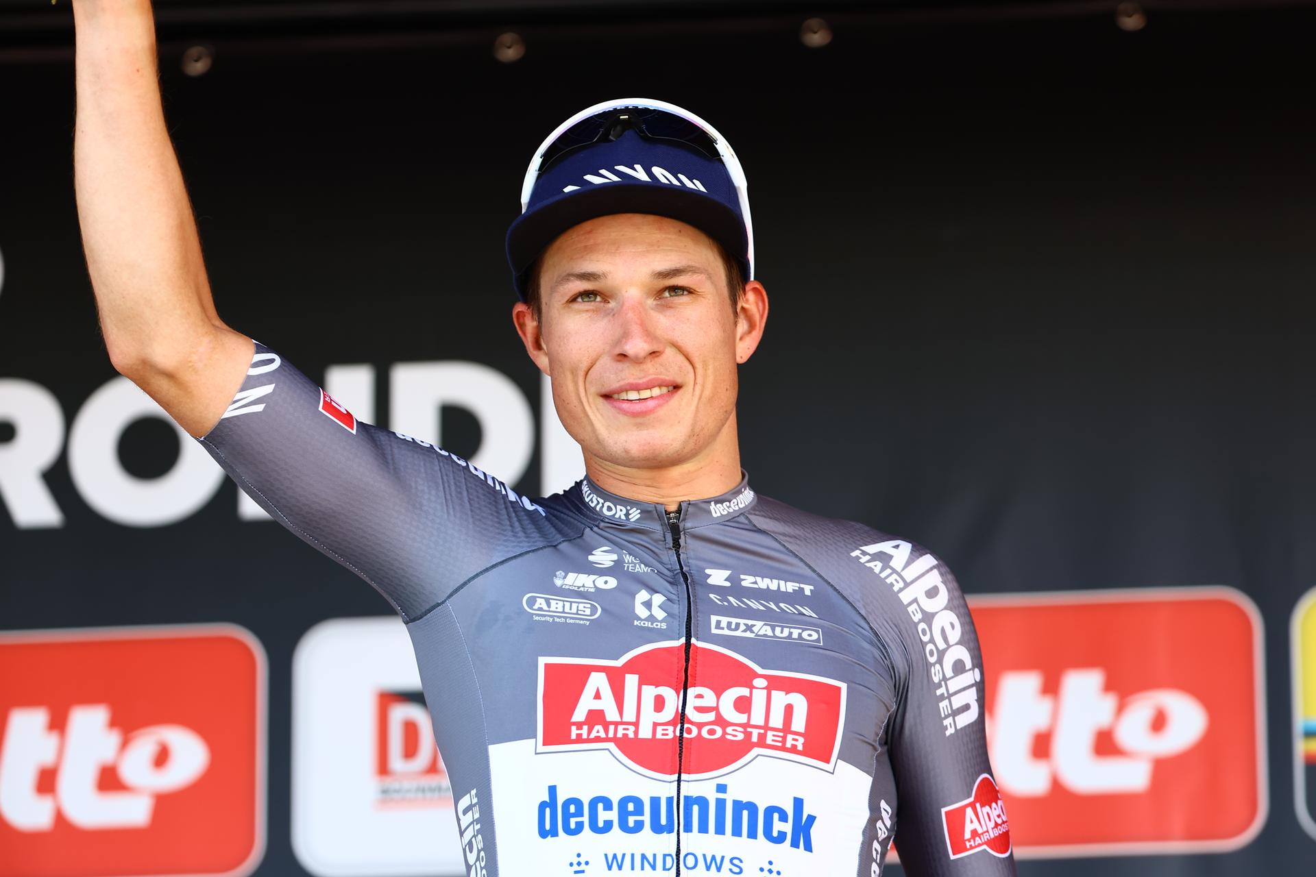 Belgian Jasper Philipsen of Alpecin-Deceuninck pictured after the Elfstedenronde one day cycling race, race 4 (out of 8) of the Lotto Belgium Cup, 196 km with start and finish in Brugge, Sunday 15 June 2025. BELGA PHOTO DAVID PINTENS
