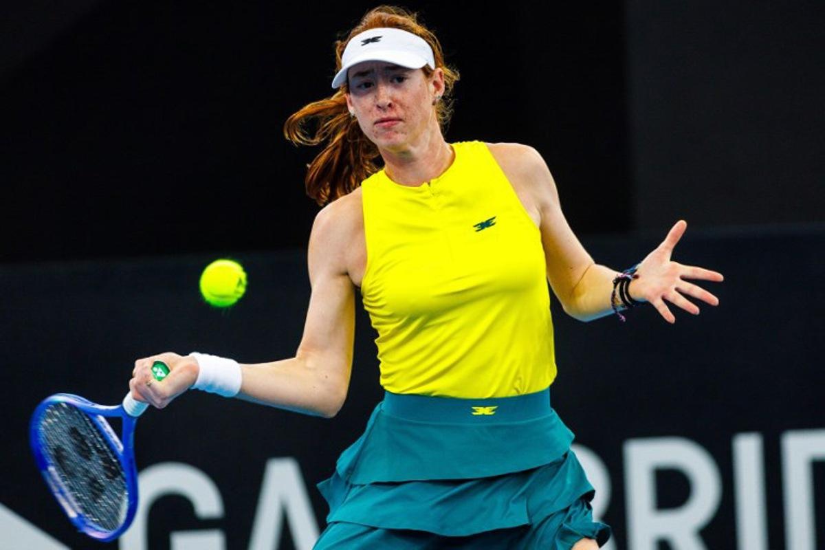 Australia's Maya Joint hits a return against Colombia's Yuliana Monroy during their women's singles match at the Billie Jean King Cup in Brisbane on April 12, 2025. Patrick HAMILTON / AFP