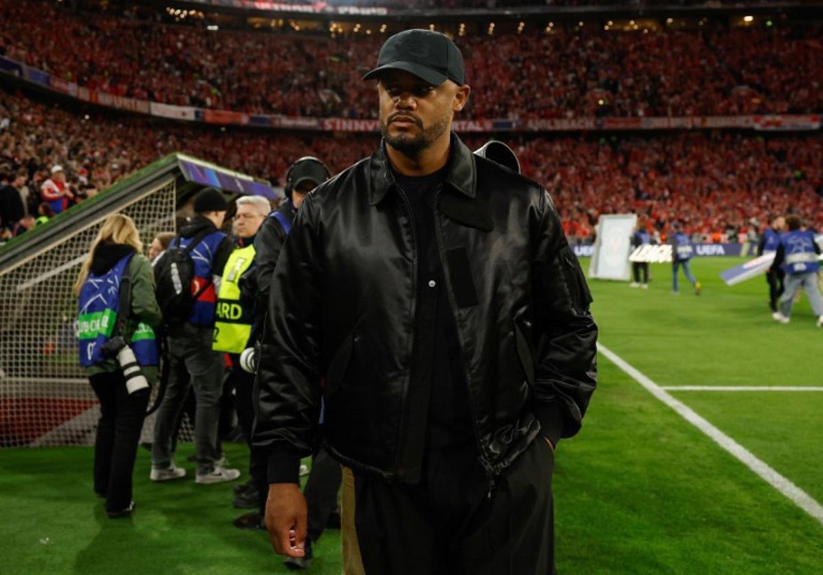 Bayern Munich's Belgian head coach Vincent Kompany arrives for the UEFA Champions League second-leg, semi-final football match between FC Bayern Munich and Paris Saint-Germain (PSG) in Munich, southern Germany on May 6, 2026. Odd ANDERSEN / AFP