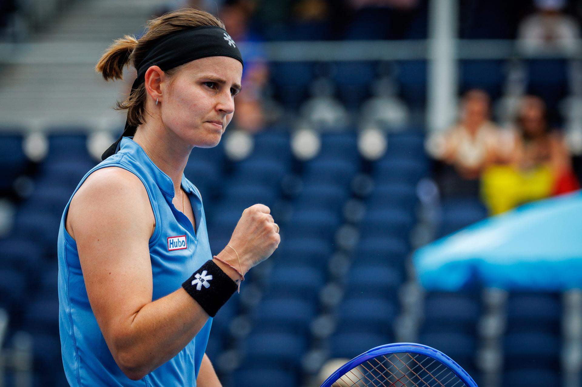 Belgium's Greet Minnen pictured during a third round qualifying match against Poland's Linda Klimovicova in the women singles at the Australian Open, Melbourne Park, Melbourne on Thursday 15 January 2026. BELGA PHOTO PATRICK HAMILTON --- BENELUX ONLY ---