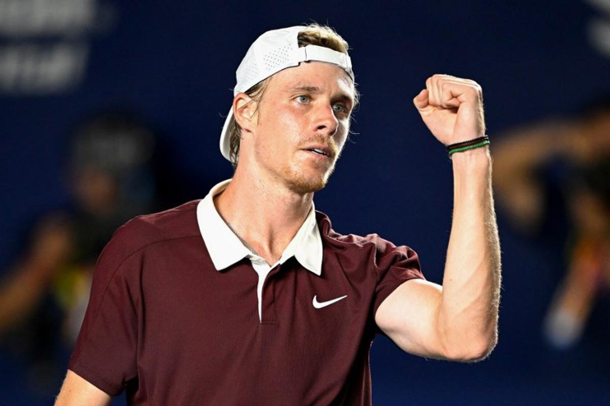 Canada's Denis Shapovalov celebrates winning against Australia's Tristan Schoolkate after the Mexico ATP Open men's singles tennis quarter-final match at the Cabo Sports Complex in Los Cabos, Baja California, Mexico on July 17, 2025. Alfredo ESTRELLA / AFP