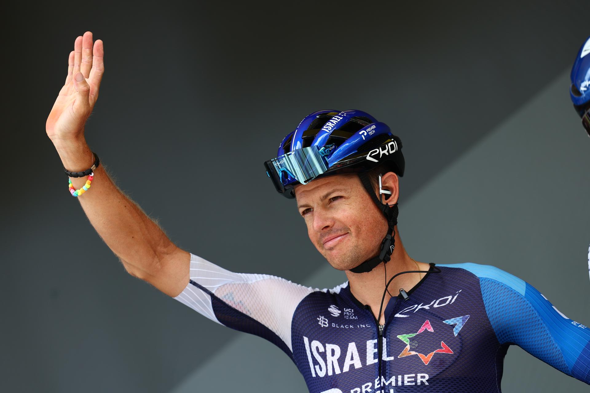 Danish Jakob Fuglsang of Israel-Premier Tech pictured at the start of stage 17 of the 2024 Tour de France cycling race, from Saint-Paul-Trois-Châteaux to Superdevoluy (177,8 km), in France, on Wednesday 17 July 2024. The 111th edition of the Tour de France starts on Saturday 29 June and will finish in Nice, France on 21 July. BELGA PHOTO DAVID PINTENS