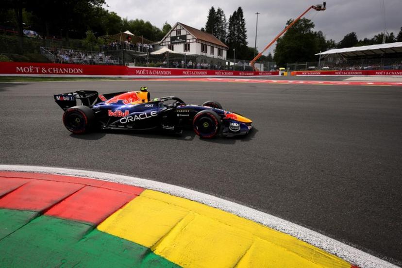 Red Bull Racing's French driver Isaac Hadjar competes during the qualifying session at the Spa-Francorchamps circuit, in Spa, ahead of the Formula One Belgian Grand Prix, on July 18, 2026. JOHN THYS / AFP