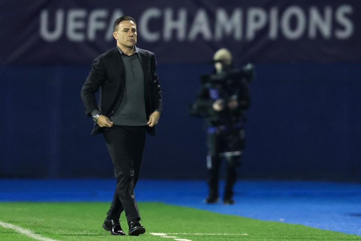 Dinamo Zagreb's Italian coach Fabio Cannavaro looks on during the UEFA Champions League, league phase - day 8 football match between GNK Dinamo Zagreb and AC Milan at Maksimir Stadium in Zagreb on January 29, 2025. Damir SENCAR / AFP