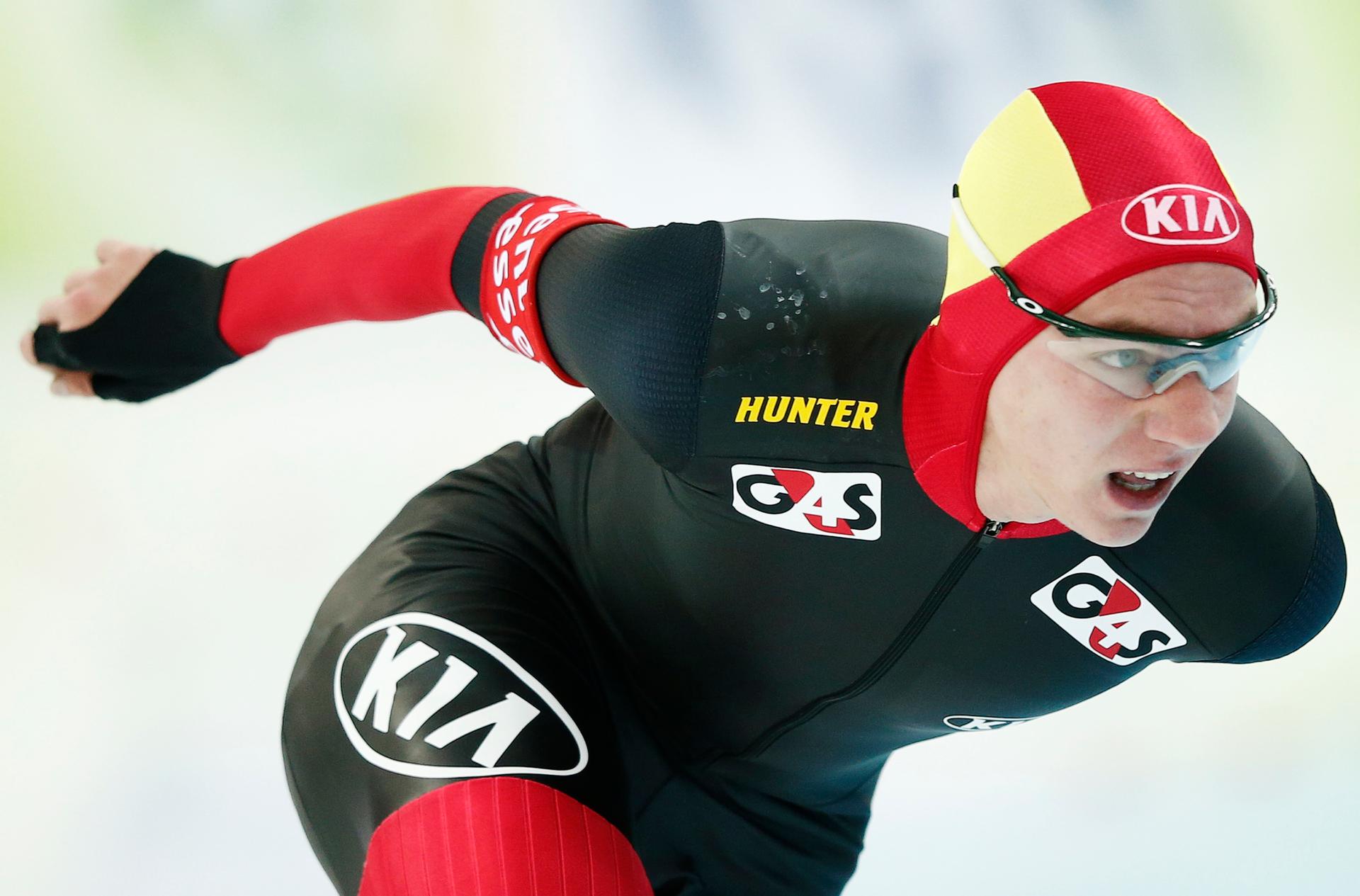 20130322 - SOTSJI, RUSSIA: Belgian ice skater Bart Swings in action during the final of the 5000 m event at the World Championship in the Adler Arena in Sotsji, Russia, Friday 22 March 2013. BELGA PHOTO JERRY LAMPEN