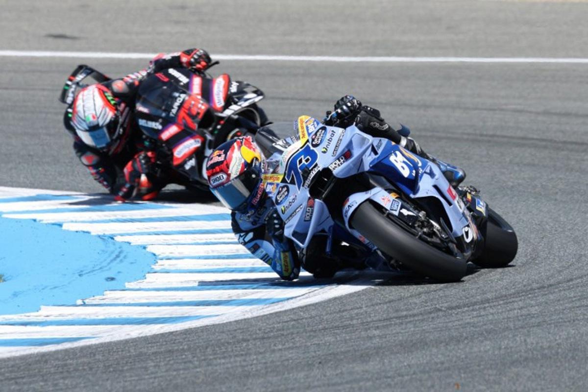 Team Gresini Racing MotoGP's Alex Marquez competes in the MotoGP Spanish Grand Prix at the Jerez racetrack in Jerez de la Frontera, on April 26, 2025. Pierre-Philippe MARCOU / AFP