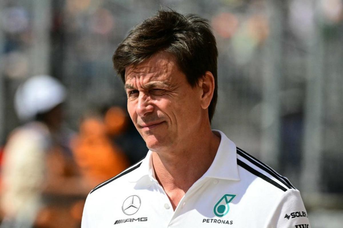 Mercedes' Austrian team principal and CEO Toto Wolff walks near pit lane during the practice session for the United States Formula One Grand Prix at the Circuit of the Americas in Austin, Texas, on October 17, 2025. Jim WATSON / AFP
