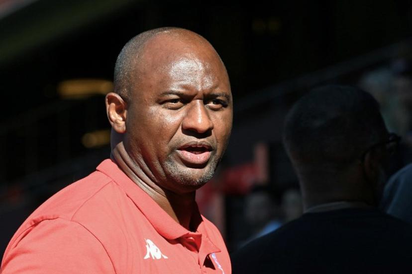 Genoa's French coach Patrick Vieira looks on prior to the international club friendly football match between Rennes and Genoa at the Roazhon Park stadium in Rennes, western France on August 9, 2025. JEAN-FRANCOIS MONIER / AFP